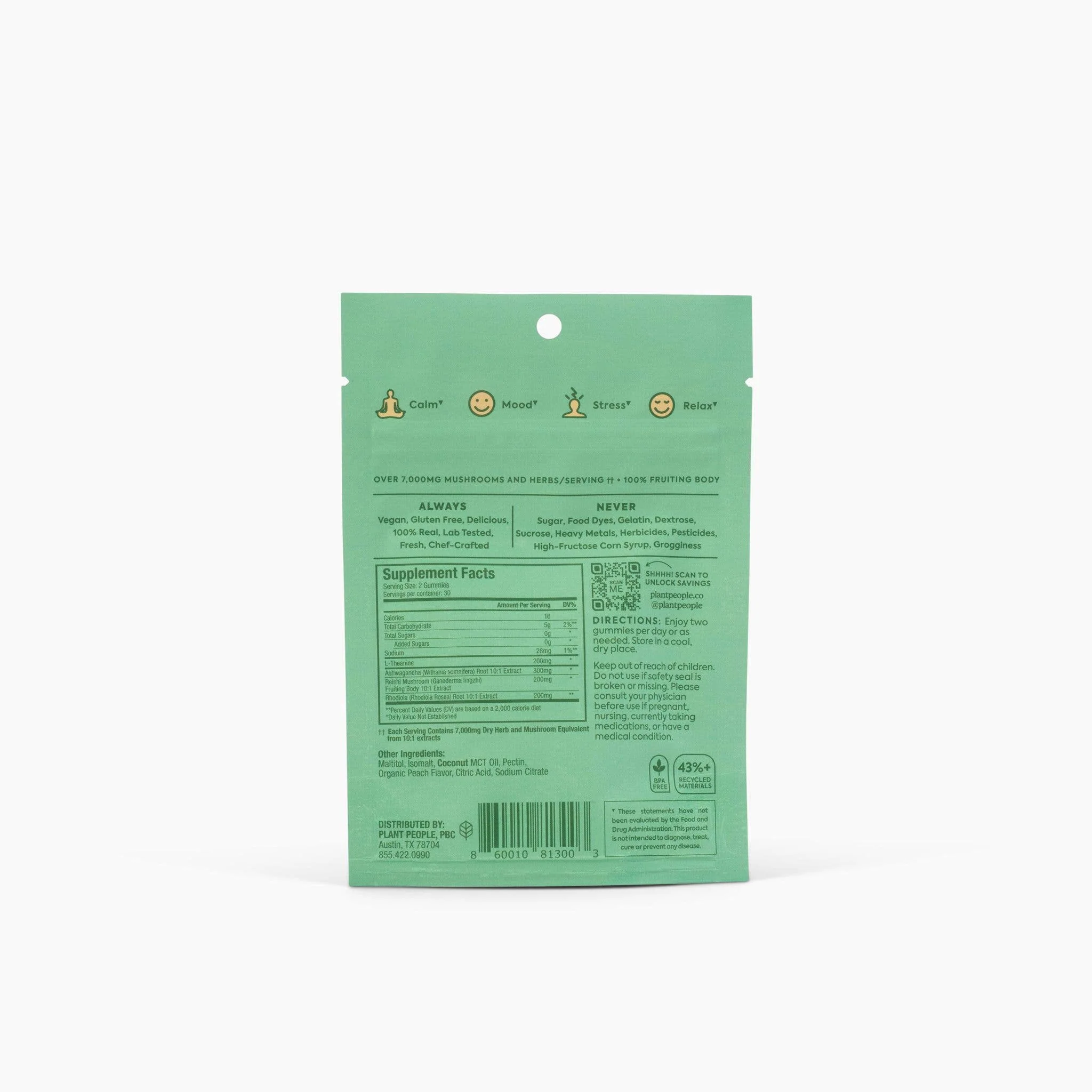 Plant People - WonderCalm Mushrom Gummies - Grab-n-Go Size - Image 3