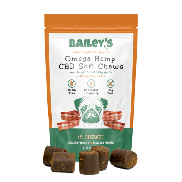 Bailey's - Bacon Flavored Omega-3 Hemp CBD Soft Chews - for Pets - Image 3